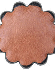 Hilason Plain Scalloped Leather Rosette Concho Saddle Tack 1-1/2"