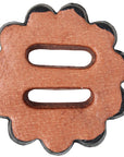 Hilason Slotted Scalloped Leather Rosette Concho Saddle Tack Tan 1-1/2"