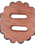 Hilason Slotted Scalloped Leather Rosette Concho Saddle Tack Tan 1-3/4"