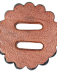 Hilason Slotted Scalloped Leather Rosette Concho Saddle Tack Tan 1-3/4"