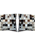 Hilason Cowhide Leather Hair-On Patchwork Cushion Pillow Cover