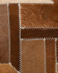 Hilason Cowhide Leather Hair-On Patchwork Cushion Pillow Cover
