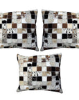 Hilason Cowhide Leather Hair-On Patchwork Cushion Pillow Cover