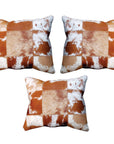 Hilason Cowhide Leather Hair-On Patchwork Cushion Pillow Cover