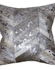 Hilason Cowhide Leather Hair-On Patchwork Cushion Pillow Cover