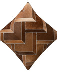Hilason Cowhide Leather Hair-On Patchwork Cushion Pillow Cover