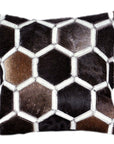 Hilason Cowhide Leather Hair-On Patchwork Cushion Pillow Cover