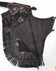 Hilason Western Adult Pro Rodeo Bronc Bull-Riding Genuine Leather Chinks Chaps