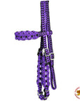 Horse Bridle Headstall Flat Braided Paracord Hilason