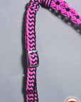 Hilason Horse Breast Collar Braided Paracord Pink / Black