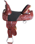 HILASON Western Horse Treeless Trail Barrel Saddle American Leather | Horse Saddle | Western Saddle | Treeless Saddle | Saddle for Horses | Horse Leather Saddle
