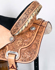 Flex Tree Western Horse Saddle American Leather Trail Barrel By Hilason