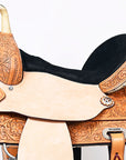 Hilason Western Horse Treeless Barrel American Leather Saddle