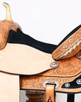Hilason Western Horse Treeless Barrel American Leather Saddle