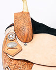 Hilason Western Horse Treeless Barrel American Leather Saddle