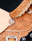 Hilason Western Horse Treeless Barrel American Leather Saddle
