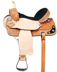 Hilason Western Horse Treeless Barrel American Leather Saddle