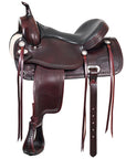Hilason Western Horse Treeless Trail Pleasure American Leather Saddle