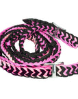 1" X 8Ft Hilason Braided Poly Barrel Reins Horse Racing Flat Grip Knots