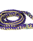 1" X 8Ft Hilason Braided Poly Barrel Reins Horse Racing Flat Grip Knots
