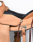Hilason Western Draft Horse Wide Gullet Trail American Leather Saddle