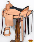 Hilason Western Draft Horse Wide Gullet Trail American Leather Saddle