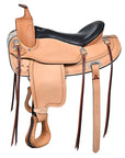 Hilason Western Draft Horse Wide Gullet Trail American Leather Saddle