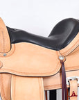 HILASON Western Horse Saddle American Leather Flex Tree Trail & Pleasure Tan