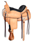 HILASON Western Horse Saddle American Leather Flex Tree Trail & Pleasure Tan