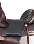 Western Horse Saddle Hilason Treeless Trail American Leather Dark Brown