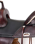 Western Horse Saddle Hilason Treeless Trail American Leather Dark Brown
