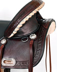 Western Horse Saddle Hilason Treeless Trail American Leather Dark Brown