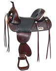 Western Horse Saddle Hilason Treeless Trail American Leather Dark Brown
