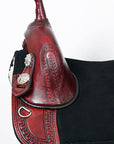 Western Horse Saddle Hilason Treeless Trail Genuine American Leather