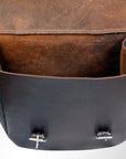 Horse Western Saddle Bag Heavy Duty Leather Cowboy Trail Dark Brown Hilason