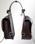 Horse Western Saddle Bag Heavy Duty Leather Cowboy Trail Dark Brown Hilason