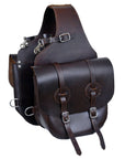 Horse Western Saddle Bag Heavy Duty Leather Cowboy Trail Dark Brown Hilason