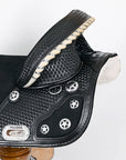 Western Horse Saddle Hilason Treeless Trail Barrel American Leather