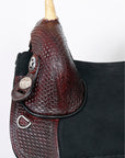Western Horse Saddle Hilason Treeless Trail Barrel American Leather