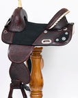 Western Horse Saddle Hilason Treeless Trail Barrel American Leather
