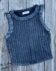 Cropped Vintage Black Savannah Tank