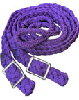 1" X 8Ft Hilason Braided Poly Barrel Reins Horse Racing Flat Grip Knots