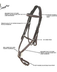 ExionPro Designer Fancy Stitched Figure 8 English Bridle With Rubber Reins