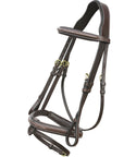 ExionPro Designer Stitched Mono Crown Piece Snaffle Bridle With Rubber Reins