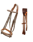 ExionPro Designer Stitched Mono Crown Piece Snaffle Bridle With Rubber Reins