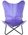 Genuine Leather Butterfly Chair Folding Lounge Modern Sling Accent Seat
