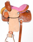 12 In Western Kids Youth Children Miniature Pony Saddle Leather Trail Tack
