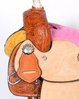 12 In Western Kids Youth Children Miniature Pony Saddle Leather Trail Tack