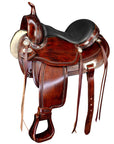HILASON Western Horse Saddle American Leather Flex Tree Trail & Pleasure Dark Brown