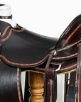 Hilason Western Horse Ranch Roping American Leather Wade Saddle Dark Brown